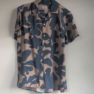 Ike Behar Star Scream Printed Embossed Camp Shirt